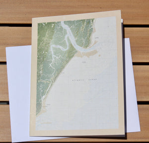 Sea Island Map Notecards (1979) - 4.25"x5.5"