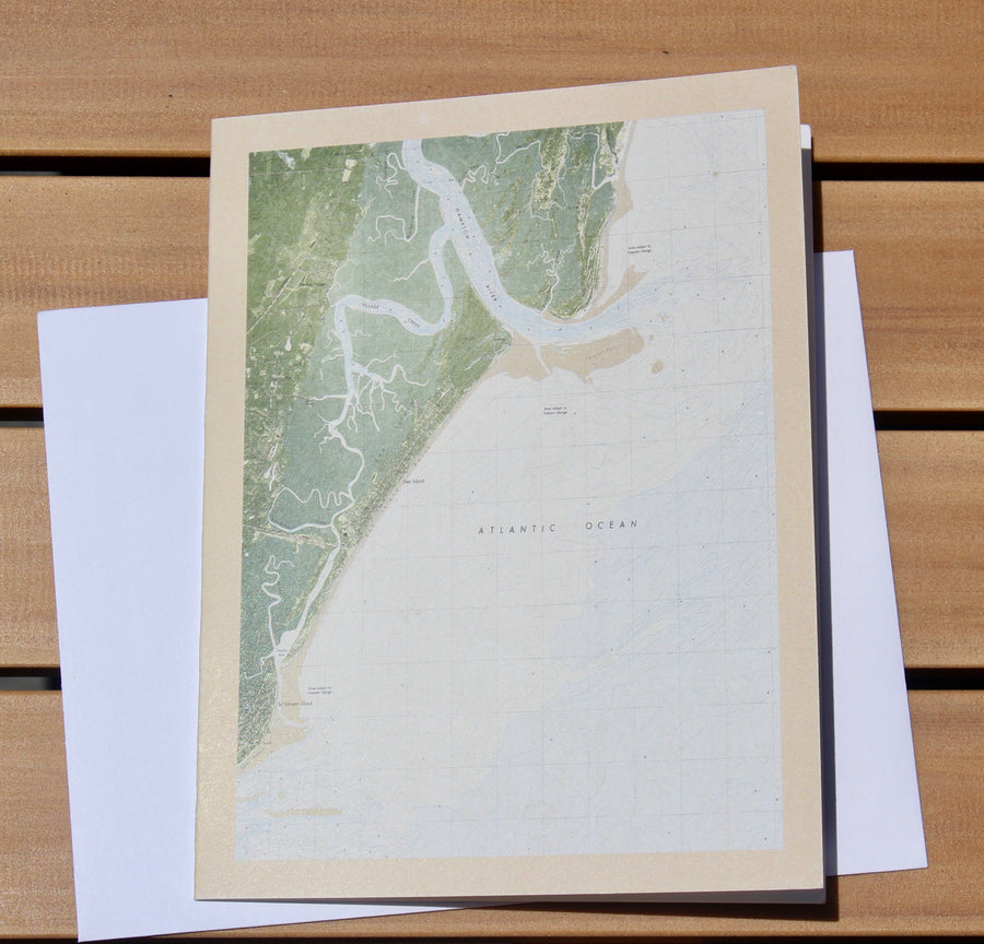 Sea Island Map Notecards (1979) - 4.25"x5.5"