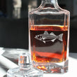 Load image into Gallery viewer, Striped Bass Engraved Whiskey Decanter - 26oz Square Crystal Decanter with Stopper