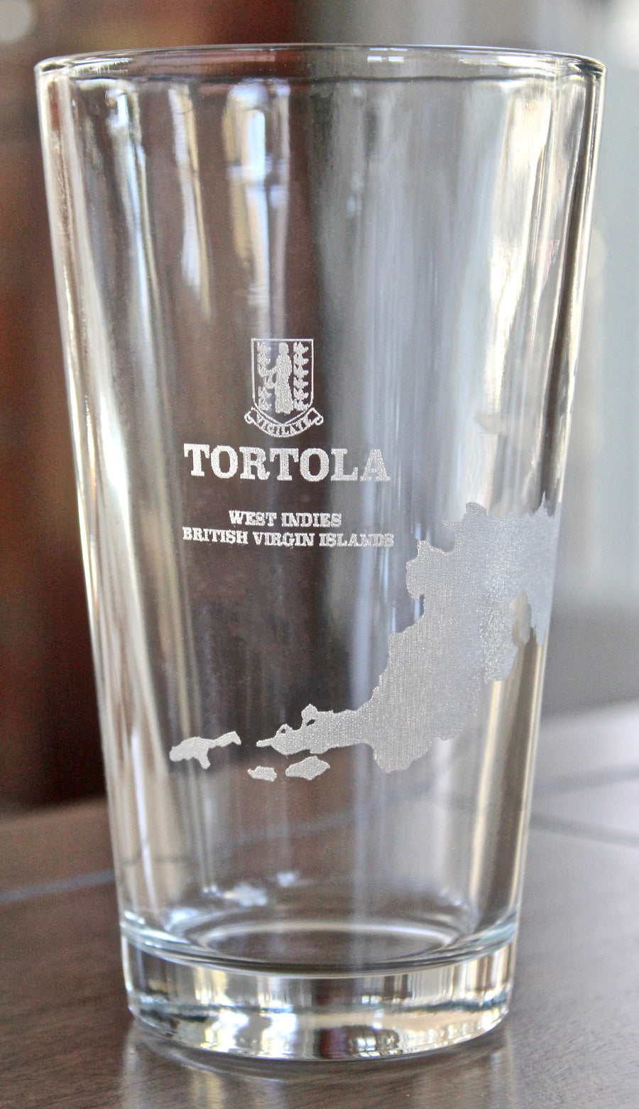 Tortola BVI Map Engraved Glasses