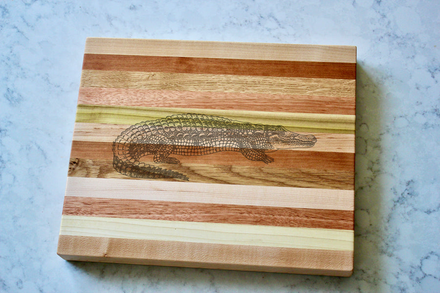 Alligator Engraved Wooden Serving Board & Bar Board