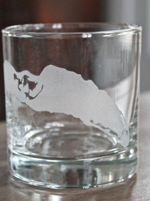 Anegada Island BVI Map Engraved Glasses