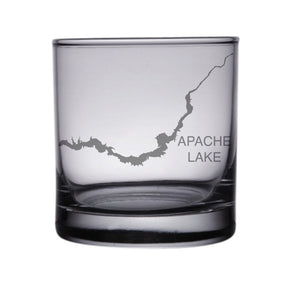 Apache Lake (AZ) Map Engraved Glasses