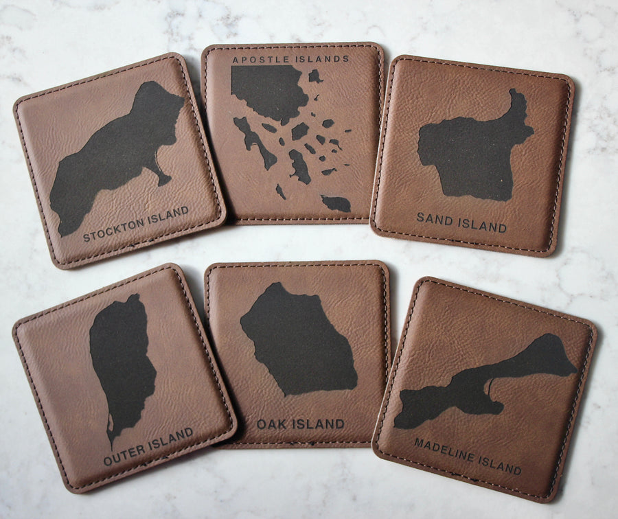 Apostle Islands Coaster Set - Dark Brown