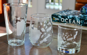 Apostle Islands Map Engraved Glasses