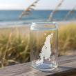 Load image into Gallery viewer, Aquidneck Island Map - Newport RI -  Engraved Glasses
