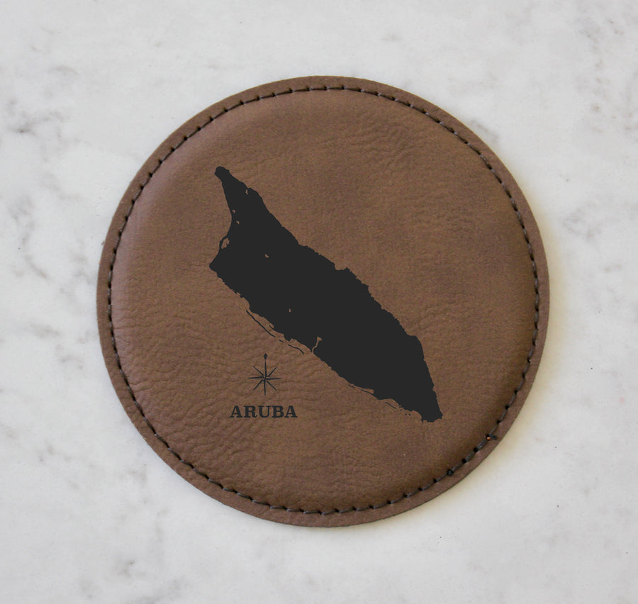 Aruba Coaster Set (Slate or Leatherette)