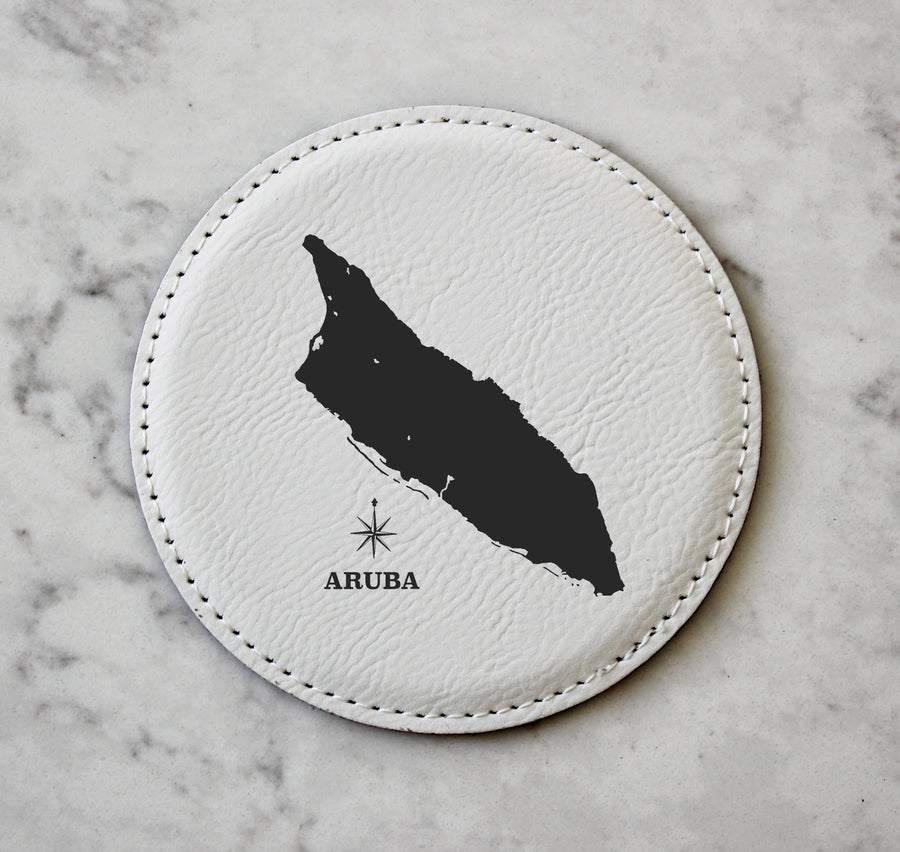 Aruba Coaster Set (Slate or Leatherette)