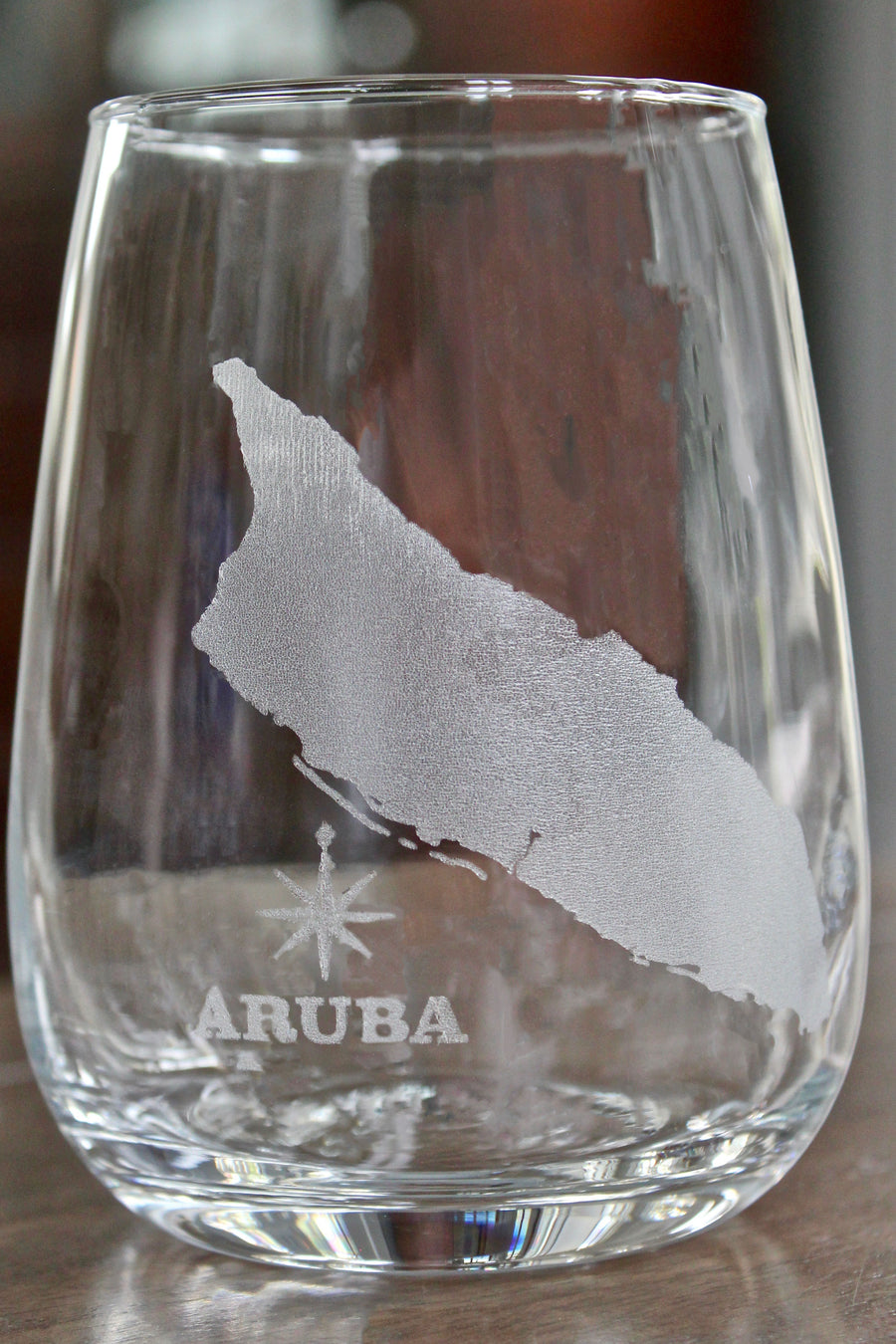 Aruba Map Engraved Glasses