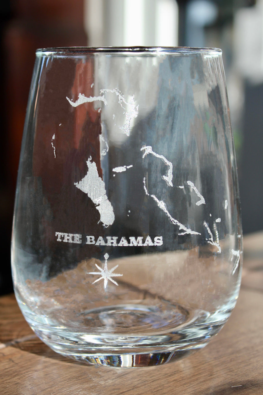 Bahamas Map Engraved Glasses