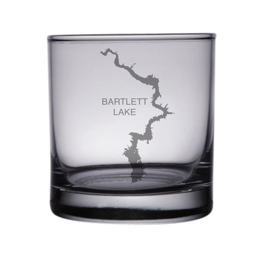 Bartlett Lake (AZ) Map Engraved Glasses