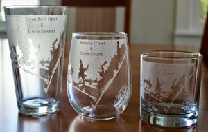 Beaufort & Core Sound Engraved Map Glasses