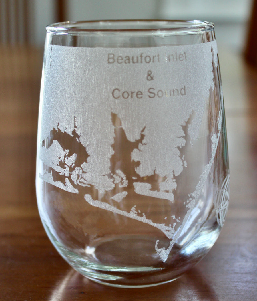 Beaufort & Core Sound Engraved Map Glasses