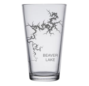 Beaver Lake (Arkansas) Map Engraved Glasses