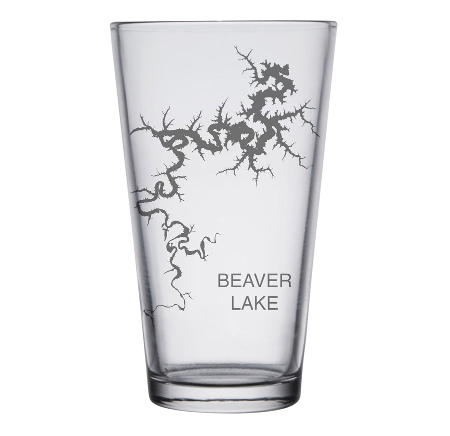 Beaver Lake (Arkansas) Map Engraved Glasses