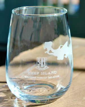 Beef Island BVI Engraved Map Glasses