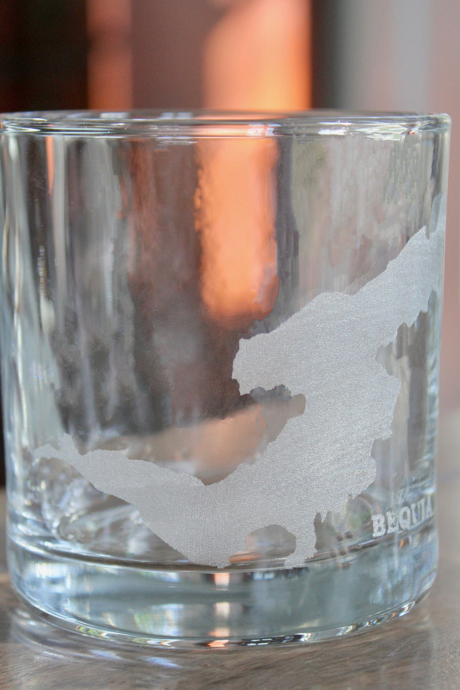 Bequia Map Engraved Glasses