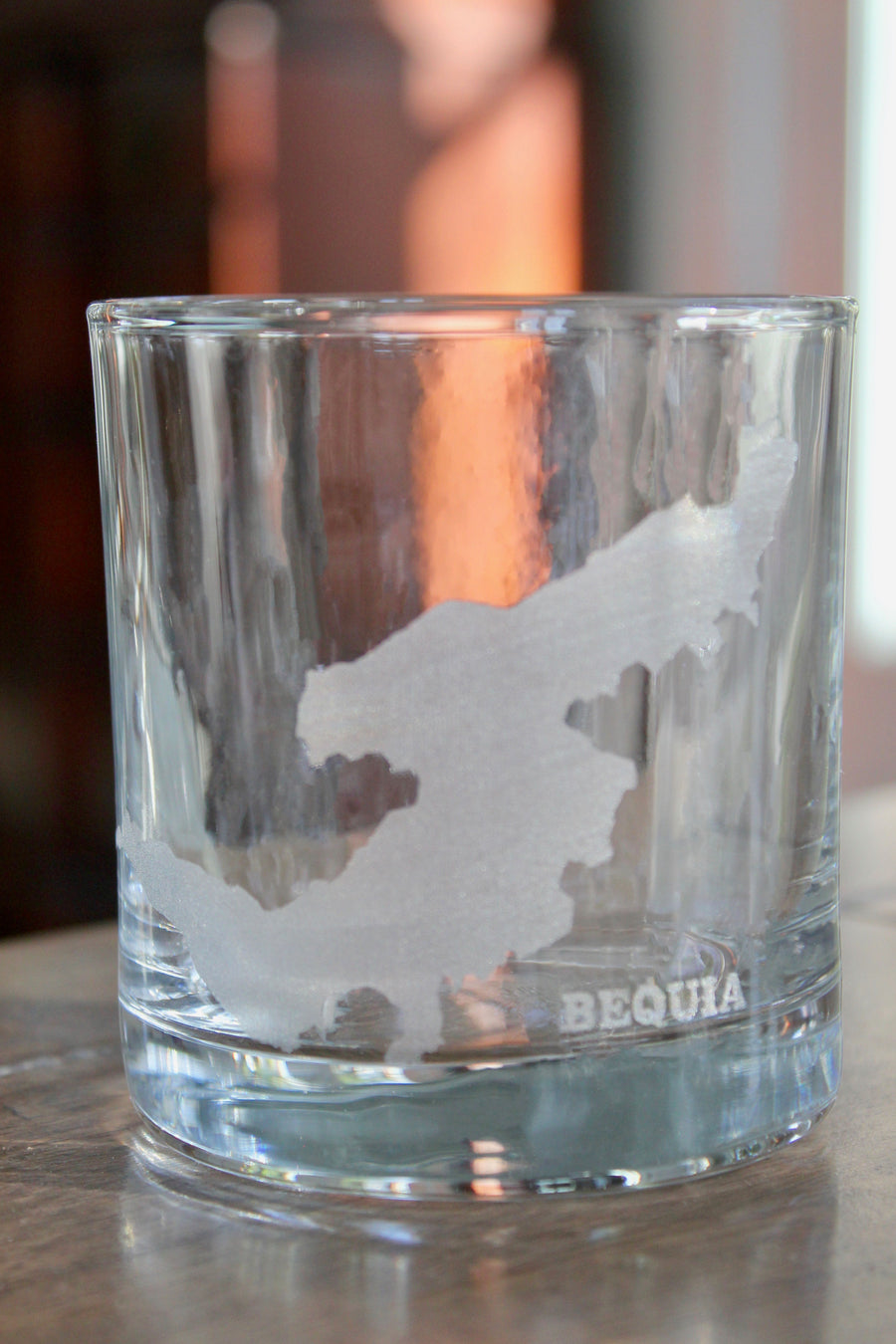 Bequia Map Engraved Glasses
