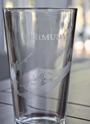 Bermuda Map Engraved Glasses