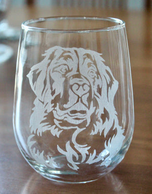 Bernese Mountain Dog Engraved Glasses