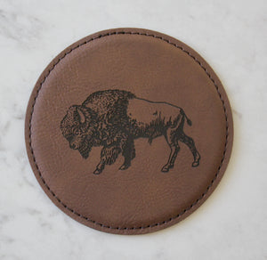 Bison Coaster Set (Slate or Leatherette)
