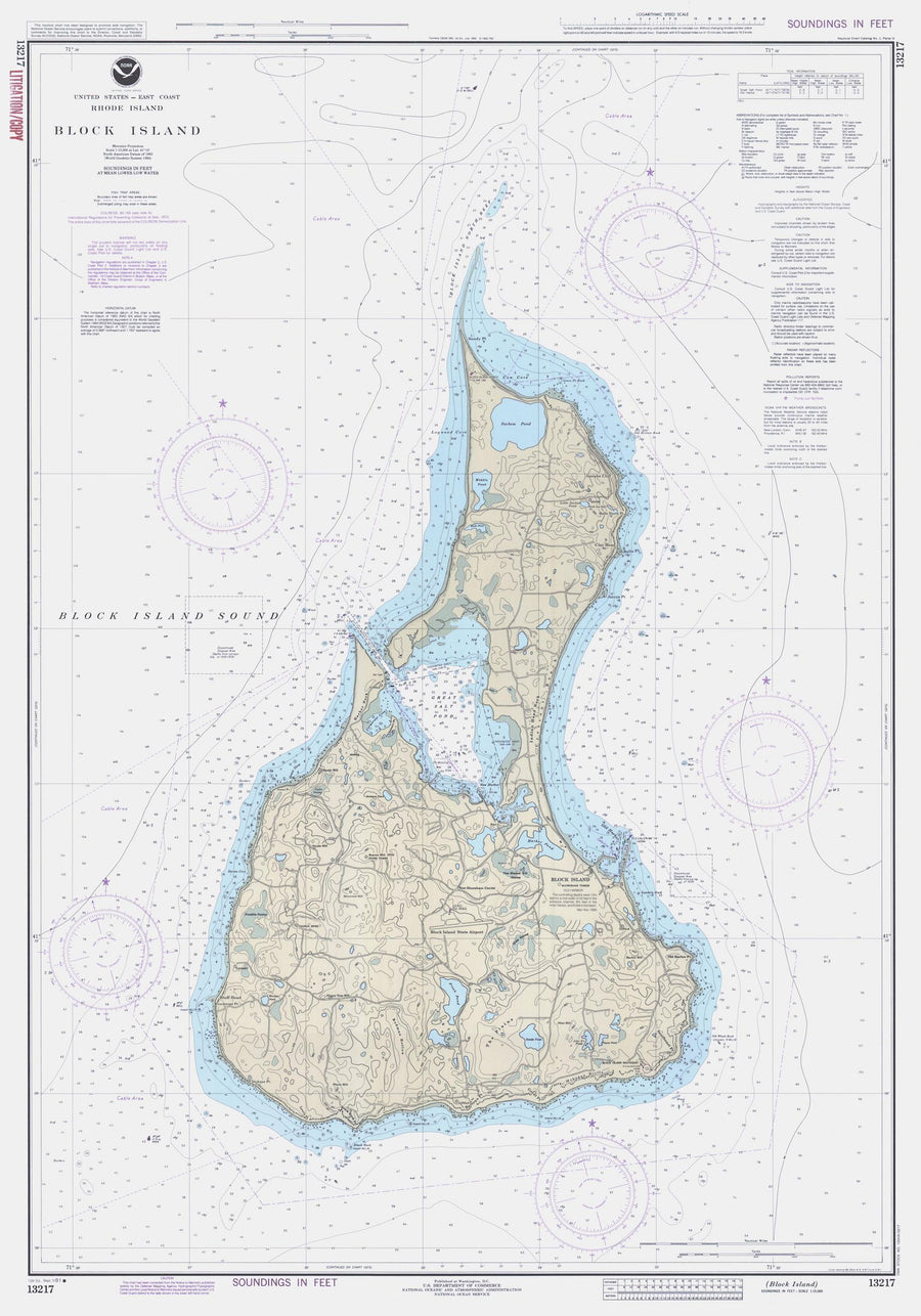 Block Island Map - 1991 - Nautical Chart Print - Paper | Canvas | Metal
