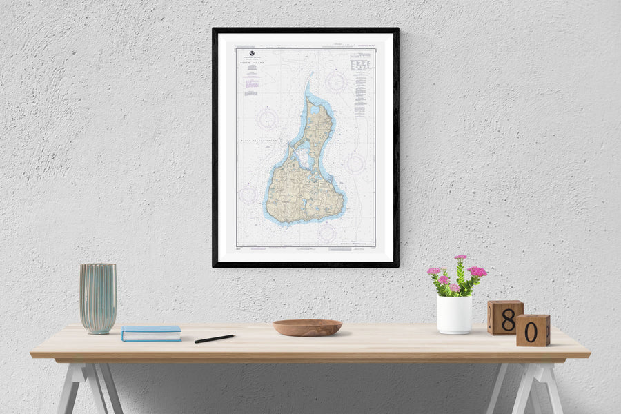 Block Island Map - 1991 - Nautical Chart Print - Paper | Canvas | Metal