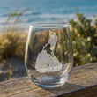 Load image into Gallery viewer, Block Island Map - Rhode Island - Laser Engraved Glasses
