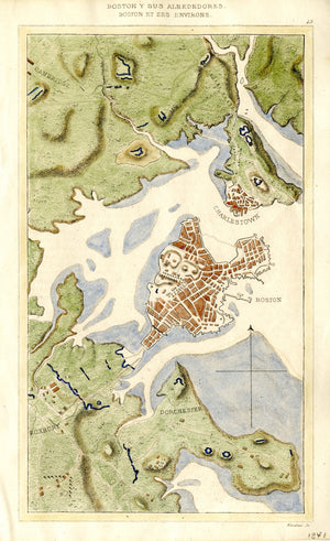Boston Harbor & Environs Map 1841