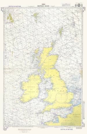 British Isles Nautical Chart - 1915