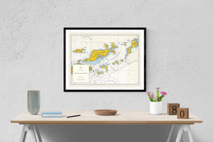 British Virgin Islands Map (BVI) - 1962 - Nautical Chart Print - Paper | Canvas | Metal