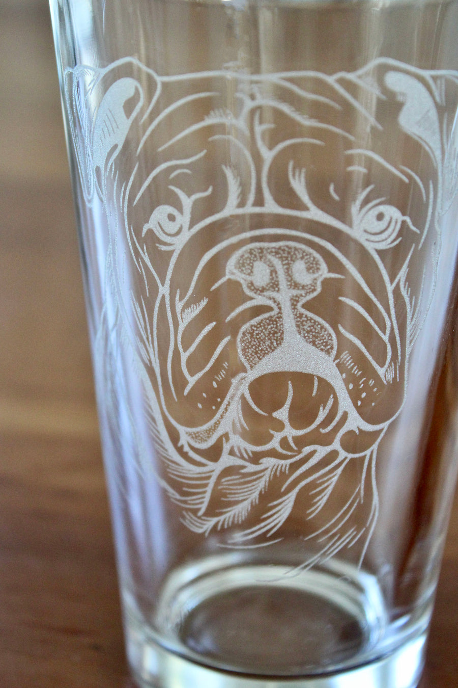 Bulldog Engraved Glasses