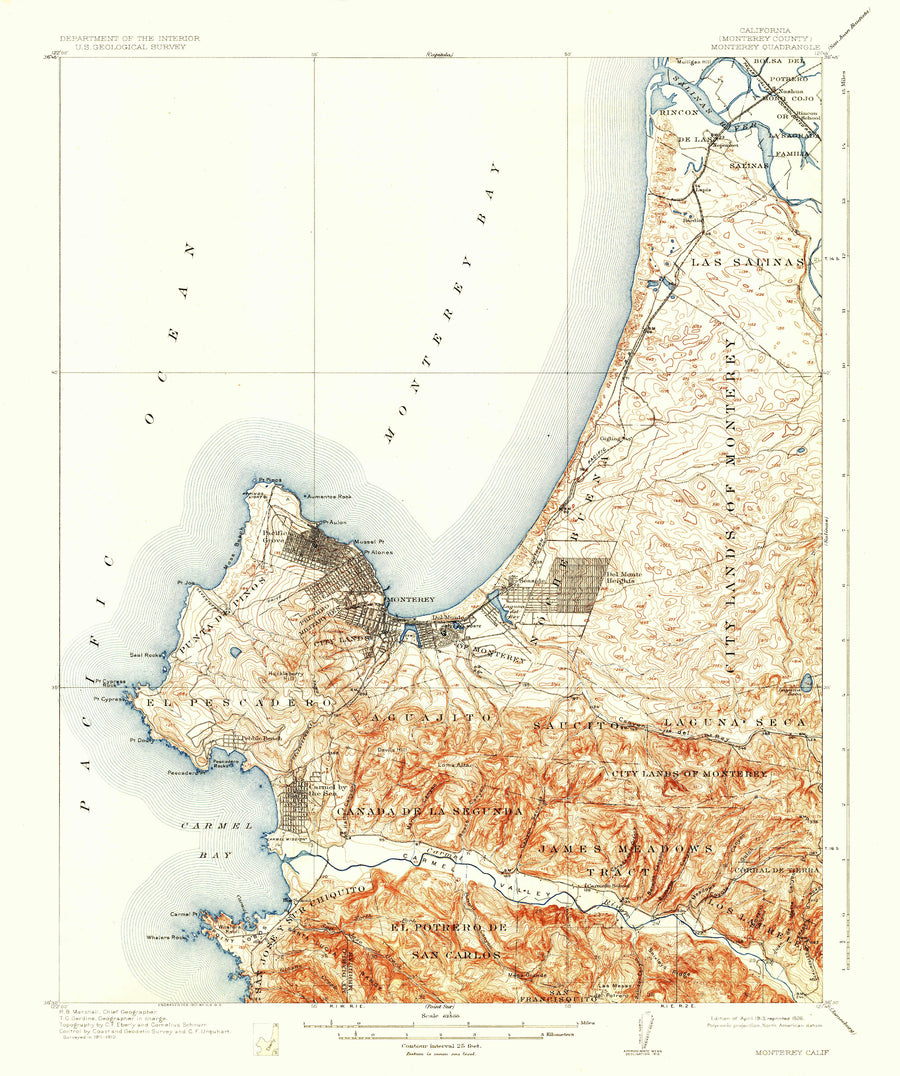 Monterey Map - 1913