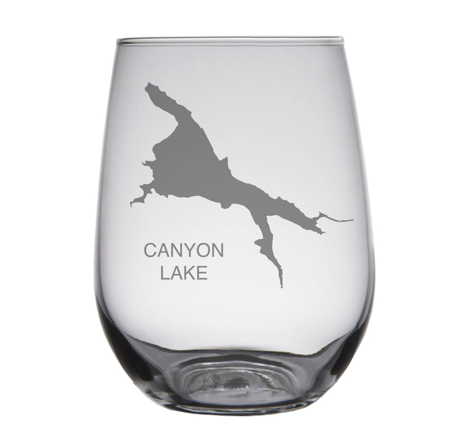 Canyon Lake (AZ) Map Engraved Glasses