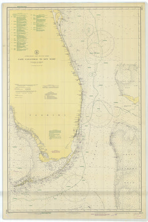 Cape Canaveral to Key West Map - 1943