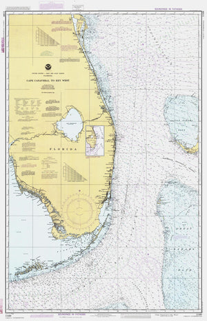 Cape Canaveral to Key West Map - 1990
