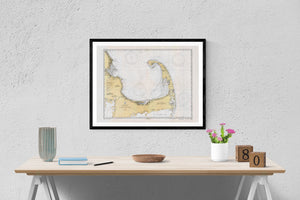 Cape Cod Bay Map 1933 - Nautical Chart Print - Paper | Canvas | Metal