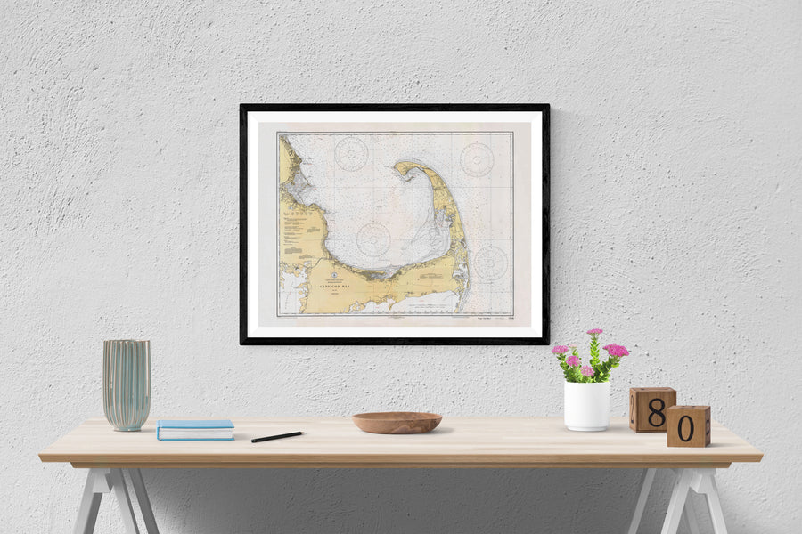 Cape Cod Bay Map 1933 - Nautical Chart Print - Paper | Canvas | Metal