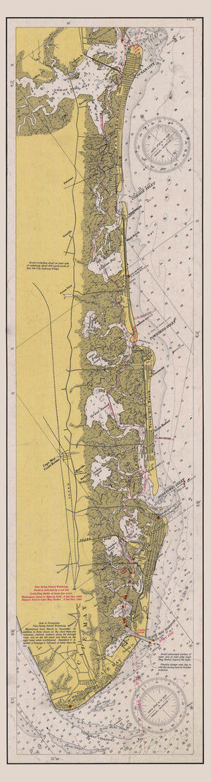 Ocean City to Cape May Map - 1940