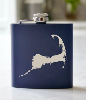 Cape Cod Engraved Stainless Steel Flask - 6 oz.