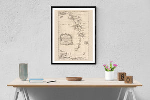 Caribbean Islands Map - 1756 - Nautical Chart Print - Paper | Canvas | Metal