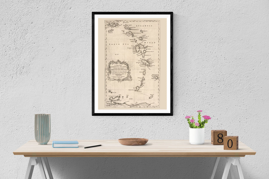 Caribbean Islands Map - 1756 - Nautical Chart Print - Paper | Canvas | Metal