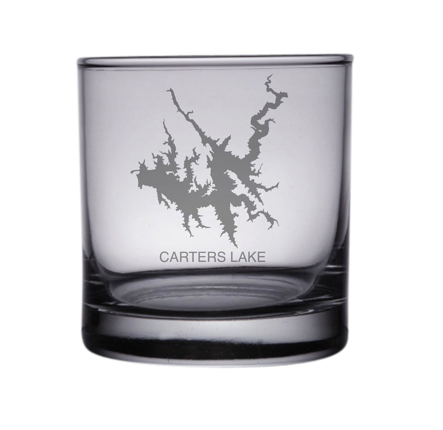 Carter's Lake (GA) Map Engraved Glasses