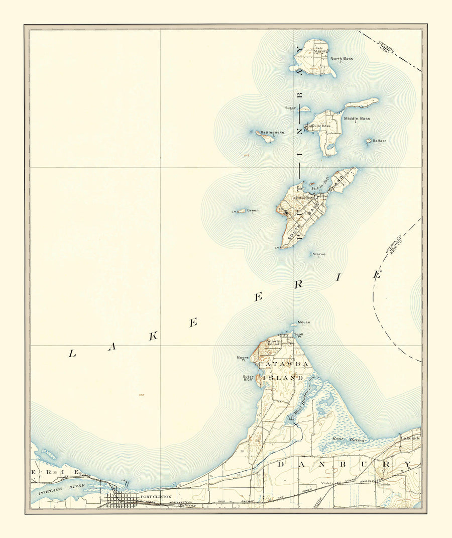 Catawba Island - Lake Erie - Nautical Chart Sherpa Fleece Blanket
