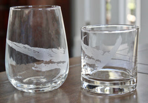 Cat Island Map Engraved Glasses