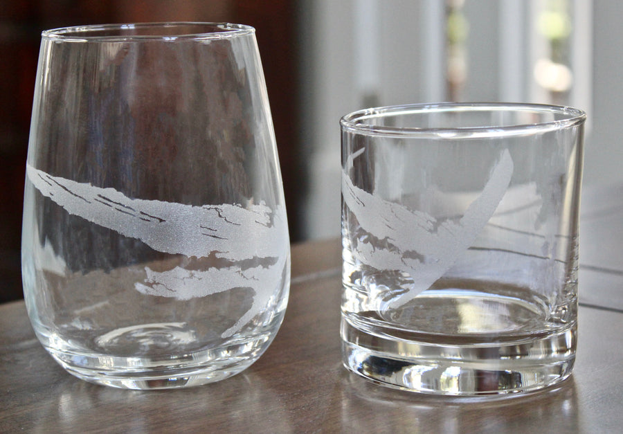 Cat Island Map Engraved Glasses