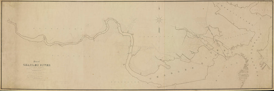 Charles River Map - 1845