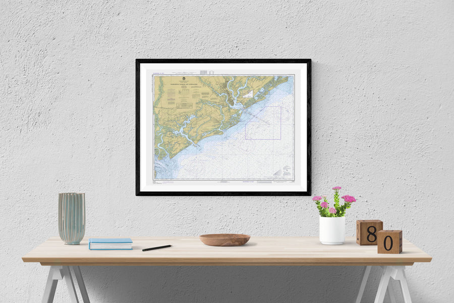 Charleston Harbor and Approaches Map - South Carolina Chart 1977 - Nautical Chart Print - Paper | Canvas | Metal