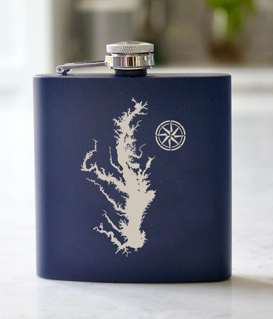 Chesapeake Bay Engraved Stainless Steel Flask - 6 oz.