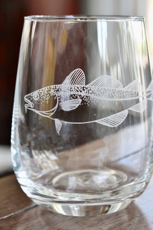 Cod Fish Engraved Glasses